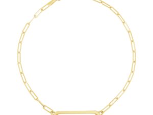 14k Yellow Gold High Polish Open Straight Paperclip Bracelet (2.10 mm)
