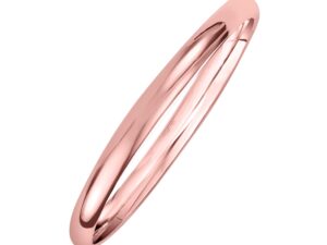 14k Rose Gold Fancy Shiny Dome Bangle (5.00 mm)