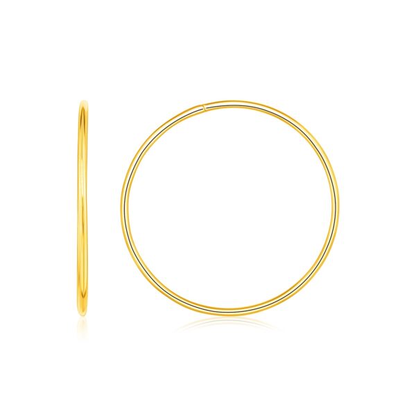 Endless Hoop Style Earrings in 14K Yellow Gold(1.2x30mm)