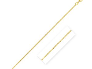 14k Yellow Gold Diamond Cut Bead Chain (0.90 mm)