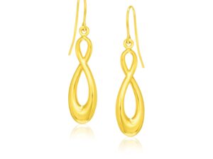 14k Yellow Gold Polished Earrings in Infinity Design