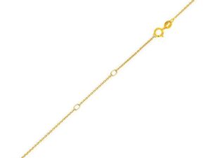 Double Extendable Diamond Cut Cable Chain in Yellow Gold (0.87 mm)