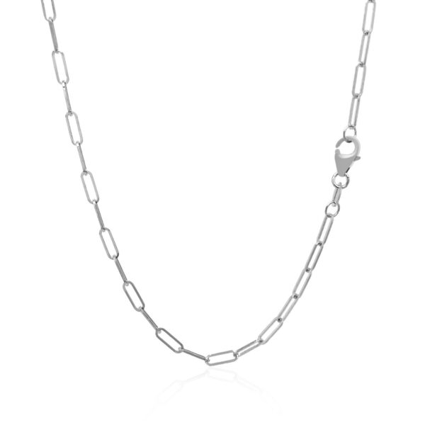 14K White Gold Delicate Paperclip Chain (2.10 mm) - Image 3