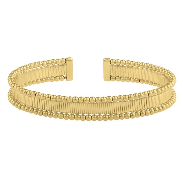 Smooth Surface Pallina Cuff Bangle in 14K Yellow Gold (9.00 mm) - Image 2