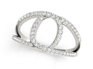 14k White Gold Diamond Loop Style Dual Band Ring (1/2 cttw)