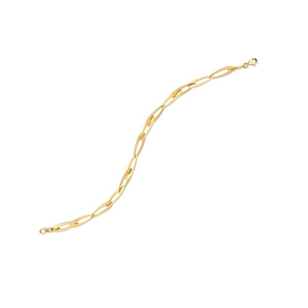 14k Yellow Gold Italian Oval Links Bracelet (5.40 mm) - Image 2