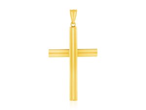 14k Yellow Gold Polished Cross Pendant