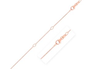 Double Extendable Cable Chain in 14k Rose Gold (0.85 mm)