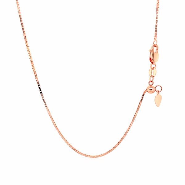 14k Rose Gold Adjustable Box Chain (0.85 mm) - Image 2