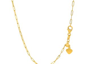 14k Yellow Gold Adjustable Paperclip Chain (1.50 mm)