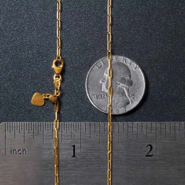 14k Yellow Gold Adjustable Paperclip Chain (1.50 mm) - Image 6