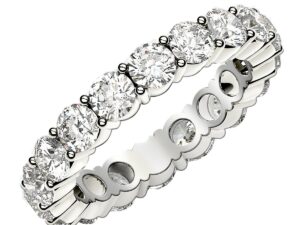 Round Cut Lab Grown Diamond Eternity Ring in 14k White Gold (2 cttw FG/VS2)