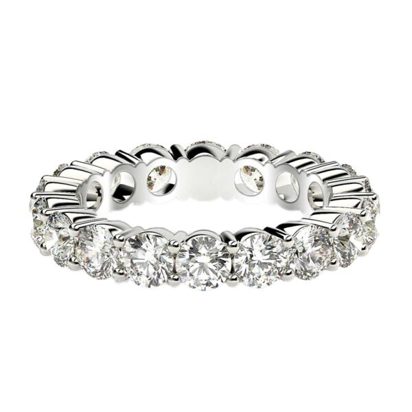 Round Cut Lab Grown Diamond Eternity Ring in 14k White Gold (2 cttw FG/VS2) - Image 2