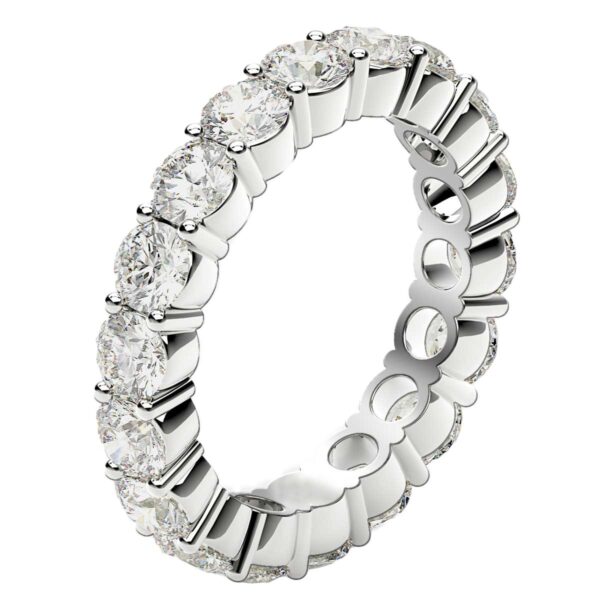 Round Cut Lab Grown Diamond Eternity Ring in 14k White Gold (2 cttw FG/VS2) - Image 4