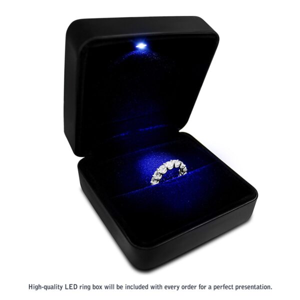 Round Cut Lab Grown Diamond Eternity Ring in 14k White Gold (2 cttw FG/VS2) - Image 6
