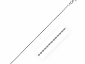 10k White Gold Solid Diamond Cut Rope Chain (1.40 mm)