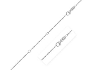 Double Extendable Cable Chain in 14k White Gold (1.20 mm)