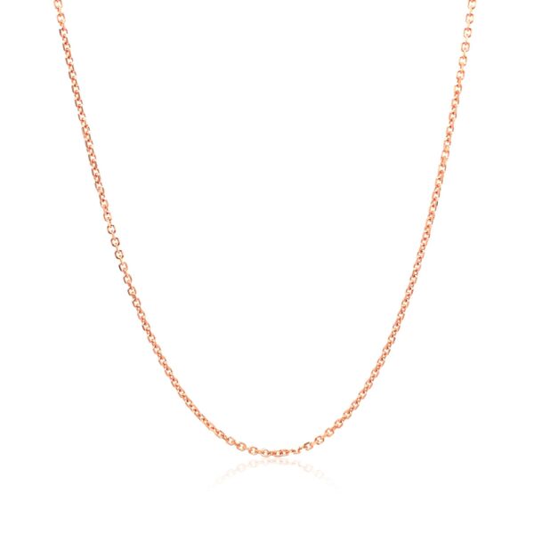 14k Rose Gold Diamond Cut Cable Link Chain (1.10 mm) - Image 2
