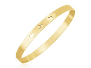 14k Yellow Gold High Polish Keyhole Clasp Bangle (6.00 mm)