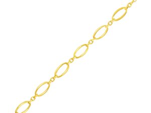 14k Yellow Gold Bracelet with Polished Oval Links (10.00 mm)