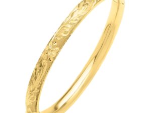 Engraved Medium Bangle in 14K Yellow Gold (6.20 mm)