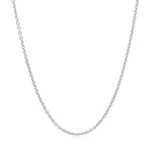 14k White Gold Round Cable Link Chain (1.50 mm) - Image 2