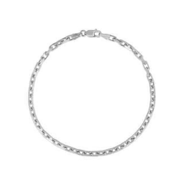 14k White Gold French Cable Chain Bracelet  (2.50 mm) - Image 2