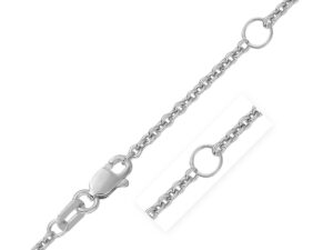Double Extendable Cable Chain in 14k White Gold (1.80 mm)