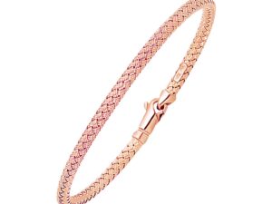 14k Rose Gold Fancy Weave Motif Bangle (3.40 mm)