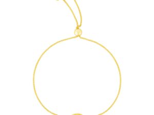 14k Yellow Gold Adjustable Evil Eye Bracelet (1.00 mm)