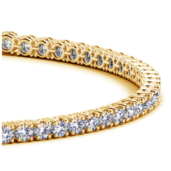Lab Grown Round Diamond Tennis Bracelet in 14k Yellow Gold (3 cctw F/G  VS2/SI1) - Image 2