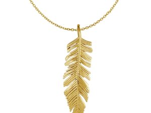 Feather Pendant in 10k Yellow Gold