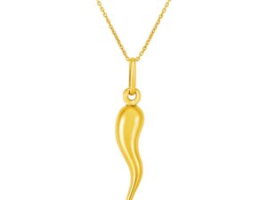14k Yellow Gold Pendant with Polished Abstract Swirl
