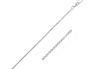 14k White Gold Diamond Cut Rolo Chain (1.10 mm)