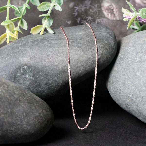 14k Rose Gold Round Wheat Chain (0.80 mm) - Image 2