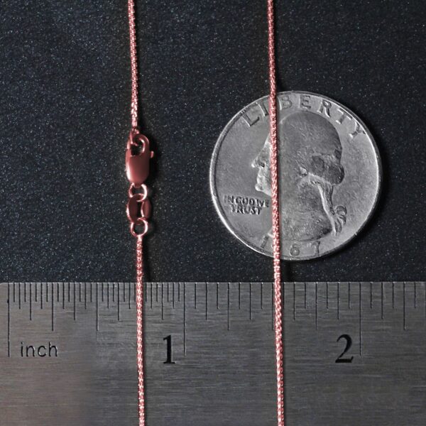 14k Rose Gold Round Wheat Chain (0.80 mm) - Image 5