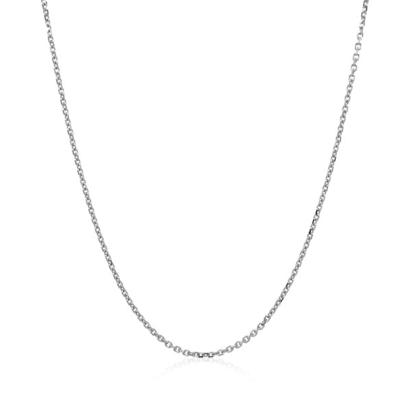 18k White Gold Diamond Cut Cable Link Chain (1.10 mm) - Image 3