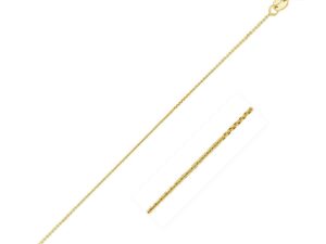 14k Yellow Gold Diamond Cut Cable Link Chain (0.87 mm)