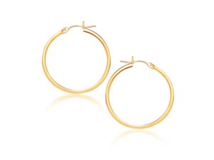 10k Yellow Gold Polished Hoop Earrings (2x40 mm)