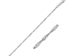 10k White Gold Singapore Chain(1.50 mm)