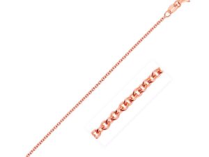 14k Rose Gold Round Cable Link Chain (1.25 mm)