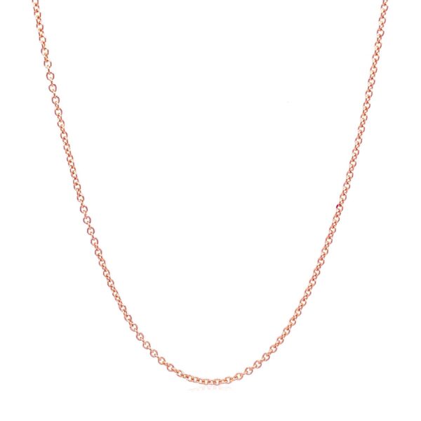 14k Rose Gold Round Cable Link Chain (1.25 mm) - Image 2