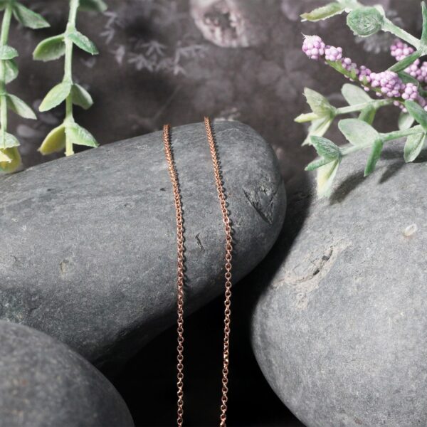 14k Rose Gold Round Cable Link Chain (1.25 mm) - Image 4