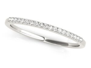 14k White Gold Round Thin Diamond Wedding Band (1/4 cttw)