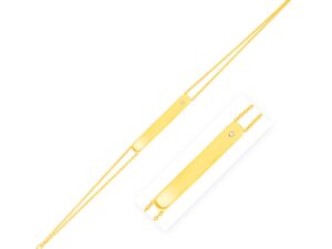 14K Yellow Gold Engravable Bar Bracelet with Diamond (1.10 mm)