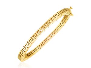 14k Yellow Gold High Polish Greek Key Bangle (4.80 mm)