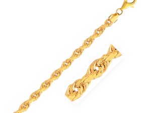 10k Yellow Gold Solid Diamond Cut Rope Bracelet (5.00 mm)