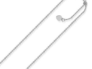 14k White Gold Singapore Style Adjustable Chain (1.40 mm)