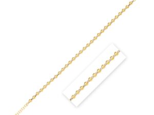 14k Two Tone Gold Polished Diamond Cut Bead Bracelet (4.00 mm)