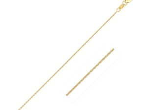 14k Yellow Gold Oval Cable Link Chain (0.85 mm)